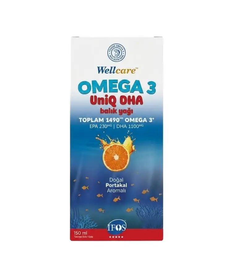 Wellcare Omega 3 Doğal Portakal Aromalı Balık Yağı 150 ML